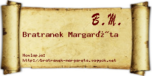 Bratranek Margaréta névjegykártya